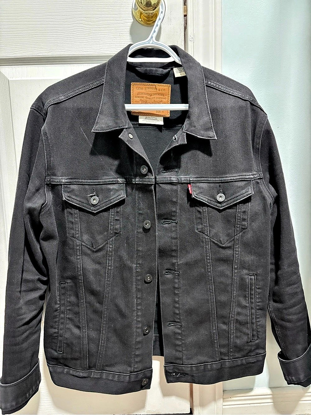 Levi's The Trucker Jacket Black Denim Jacket Size Large